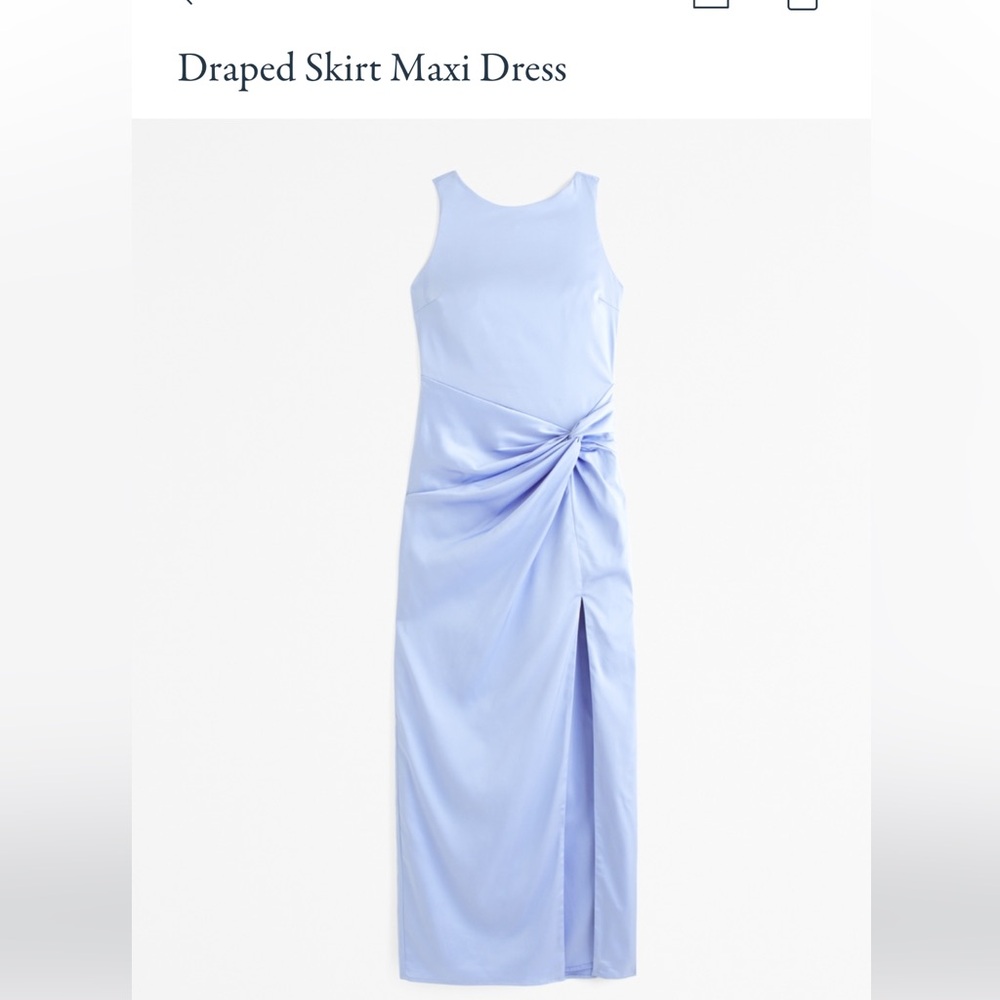 Abercrombie Draped Skirt Maxi Dress Blue